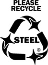 Please Recycle Steel Black and White Logo