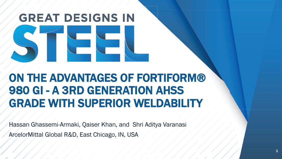 [Presentation Thumbnail: On the Advantages of Fortiform® 980 GI – A 3rd Generation AHSS Grade with Superior Weldability]
