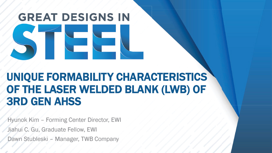 [Presentation Thumbnail: Unique Formability Characteristics of the Laser Welded Blank of AHSS]