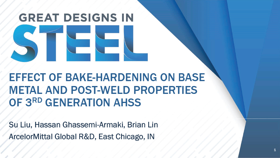 [Presentation Thumbnail: Effect of Bake-Hardening on Base Metal and Post-weld Properties of 3rd Generation AHSS]