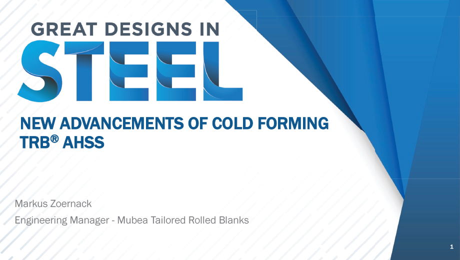 [Presentation Thumbnail: New Advancements of Cold Forming TRB® AHSS]