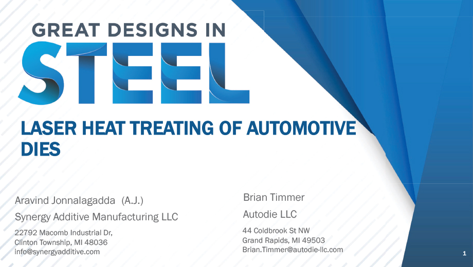[Presentation Thumbnail: Laser Heat Treating of Automotive Dies for Improved Quality and Productivity]