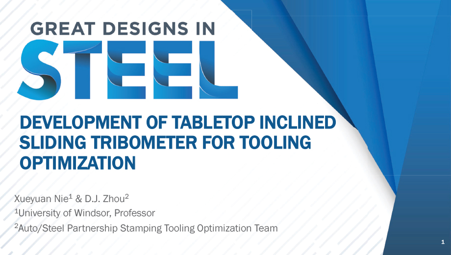 [Presentation Thumbnail: Development of Tabletop Sliding Tribometer for Tooling Optimization]