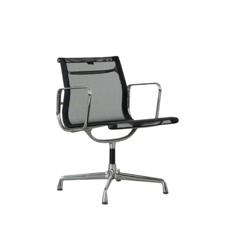 Eames EA108 Stoel zwart netweave aluminium frame Vitra ongebruikt