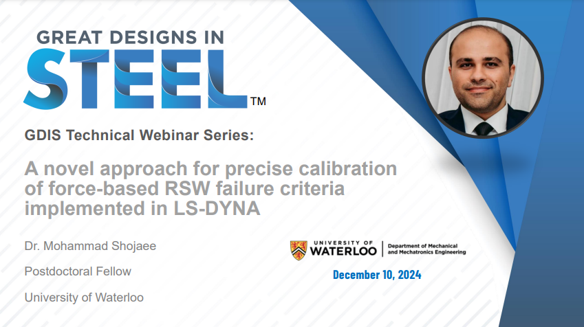 [Presentation Thumbnail: GDIS Technical Webinar: A novel approach for precise calibration of force-based RSW failure criteria implemented in LS-DYNA]