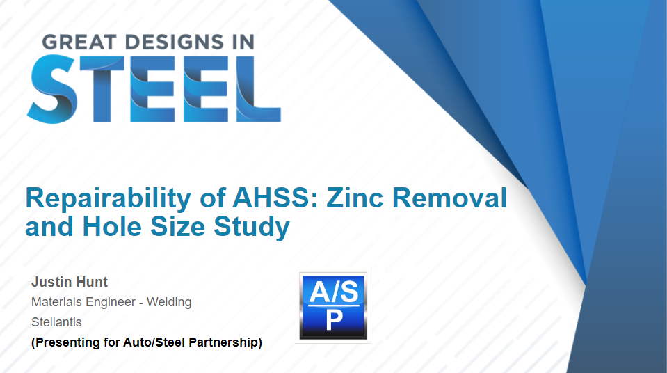 [Presentation Thumbnail: Repairability of AHSS: Zinc Removal and Hole Size Study]