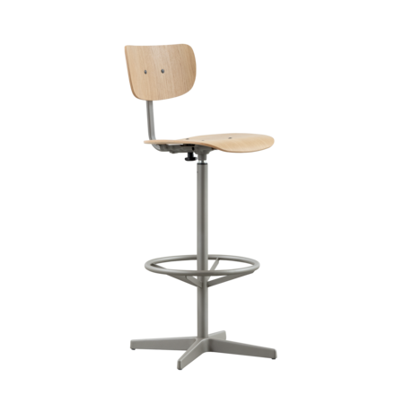 Jops Barstoel Muisgrijs | Eiken