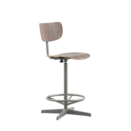 Jops Counter Barstoel Muisgrijs | Walnoot