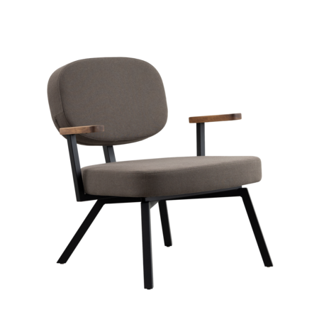 MK Fauteuil Zwart - Walnoot Armleggers | Forest