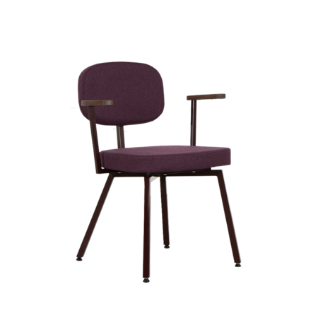 MK Stoel met Walnoot armleggers Zwartrood | Purple