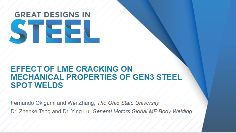 [Presentation Thumbnail: Effect of LME Cracking on Mechanical Properties of Gen3 Steel Spot Welds]