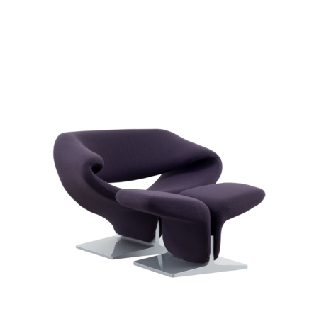 Pierre Paulin Ribbon fauteuil + hocker paars Artifort