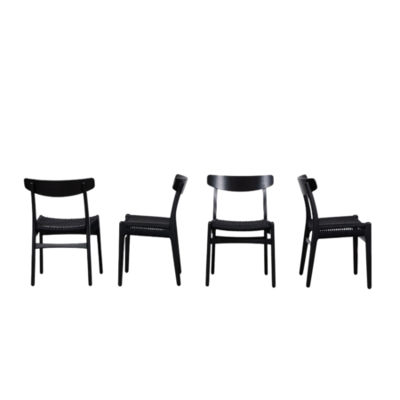 Set van 4 Hans Wegner stoelen model CH23 zwart Carl Hansen en Son