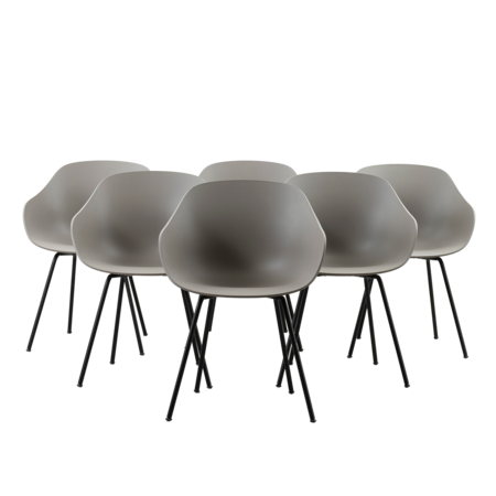 Set van 6 Hay About A Chair stoelen grijs Hay