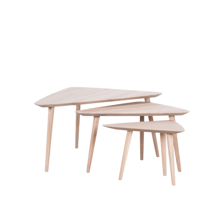 Tomrer Salontafel Driehoek | Eiken Whitewash