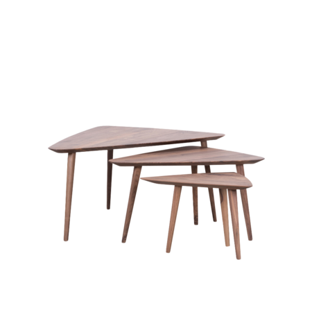 Tomrer Salontafel Driehoek | Walnoot