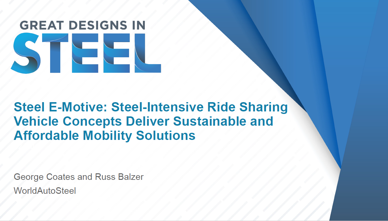 [Presentation Thumbnail: Steel E-Motive: Steel Intensive Ride Sharing Vehicle Concepts Deliver Sustainable & Affordable Mobility Solutions]